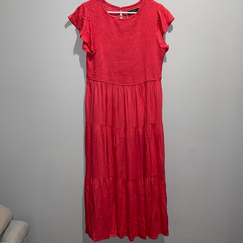 MEROKEETY Women's Flutter Short Sleeve Dress